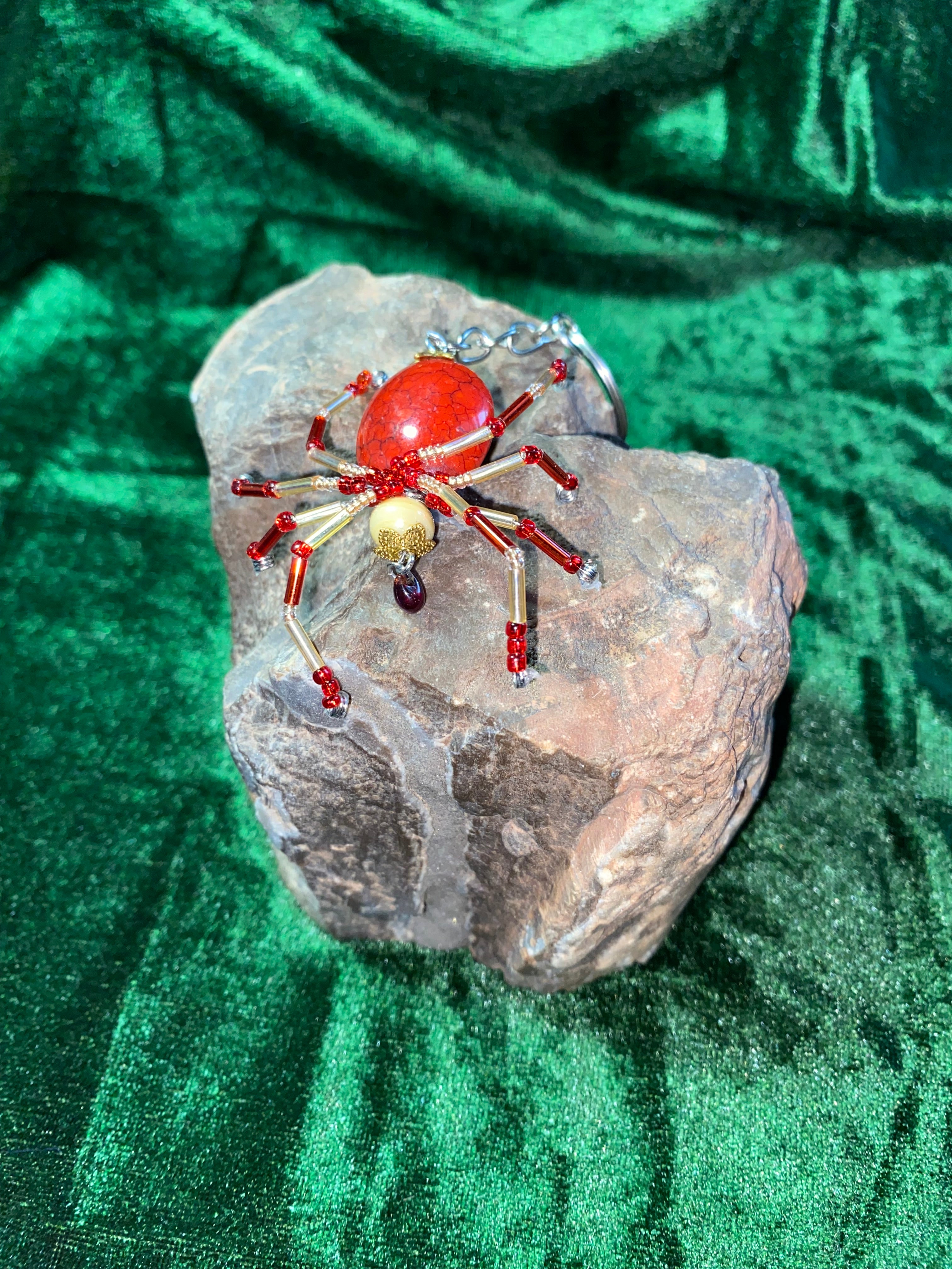 Red and Gold beaded spider