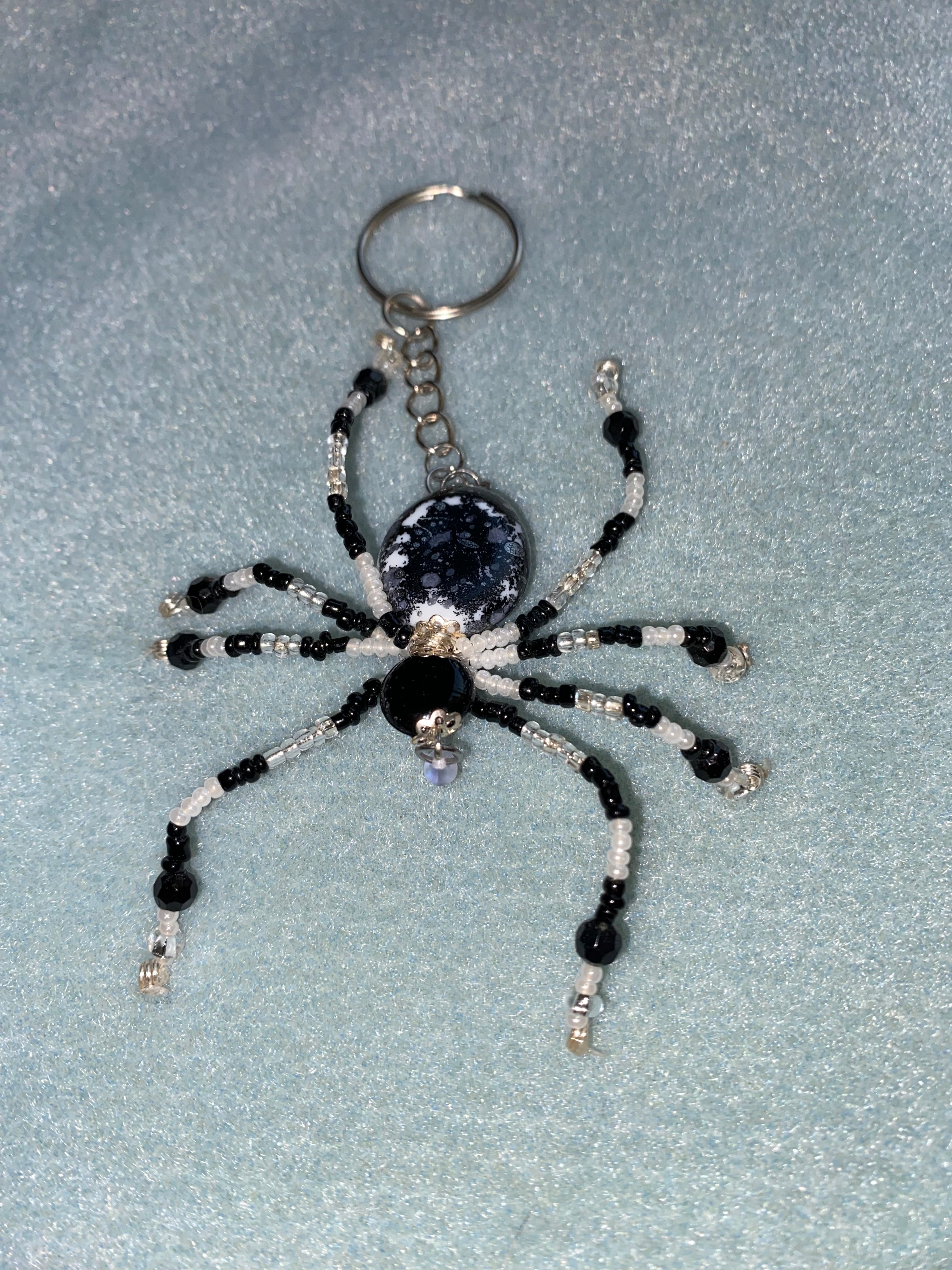 Black and white beaded spider