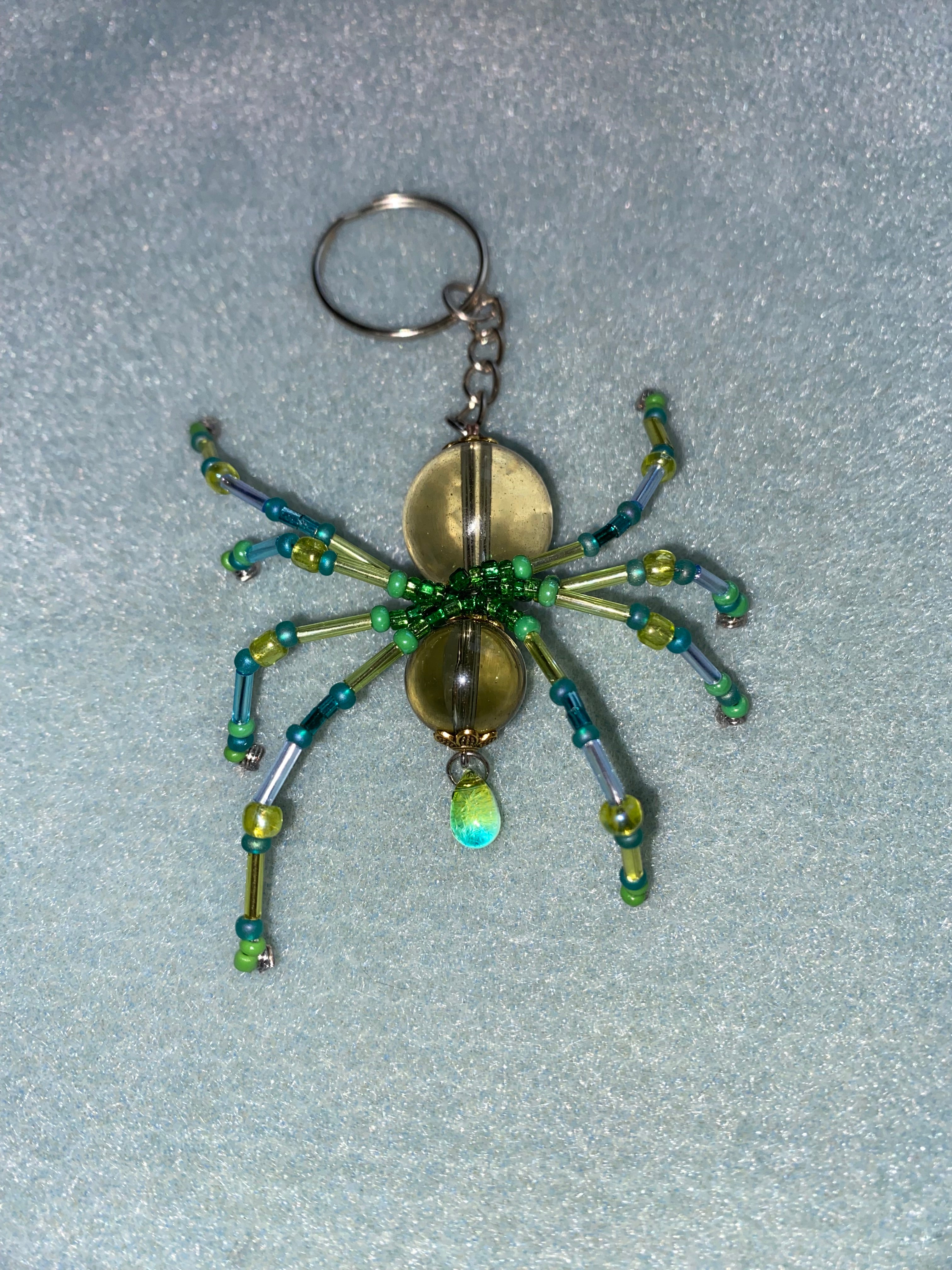 Clear and green beaded spider