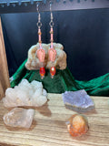 Pink coffin earrings